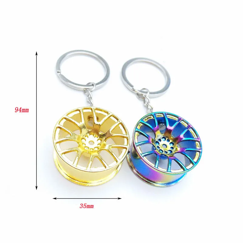Wheel Hub Key Chain Zinc Alloy Tire Styling Car Key Ring Auto Modification Parts Keyring For BMW Audi Benz Volkswagen SEAT Ford