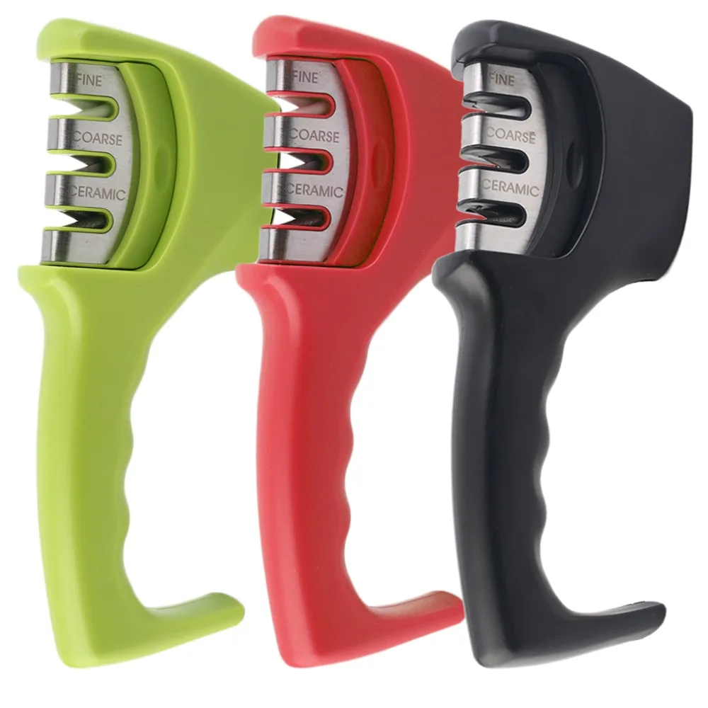 Professional Knife Sharpener Pull Through Diamond Tungsten Steel Carbide Knife Sharpener Kitchen Sharpening Tool 3 Colors