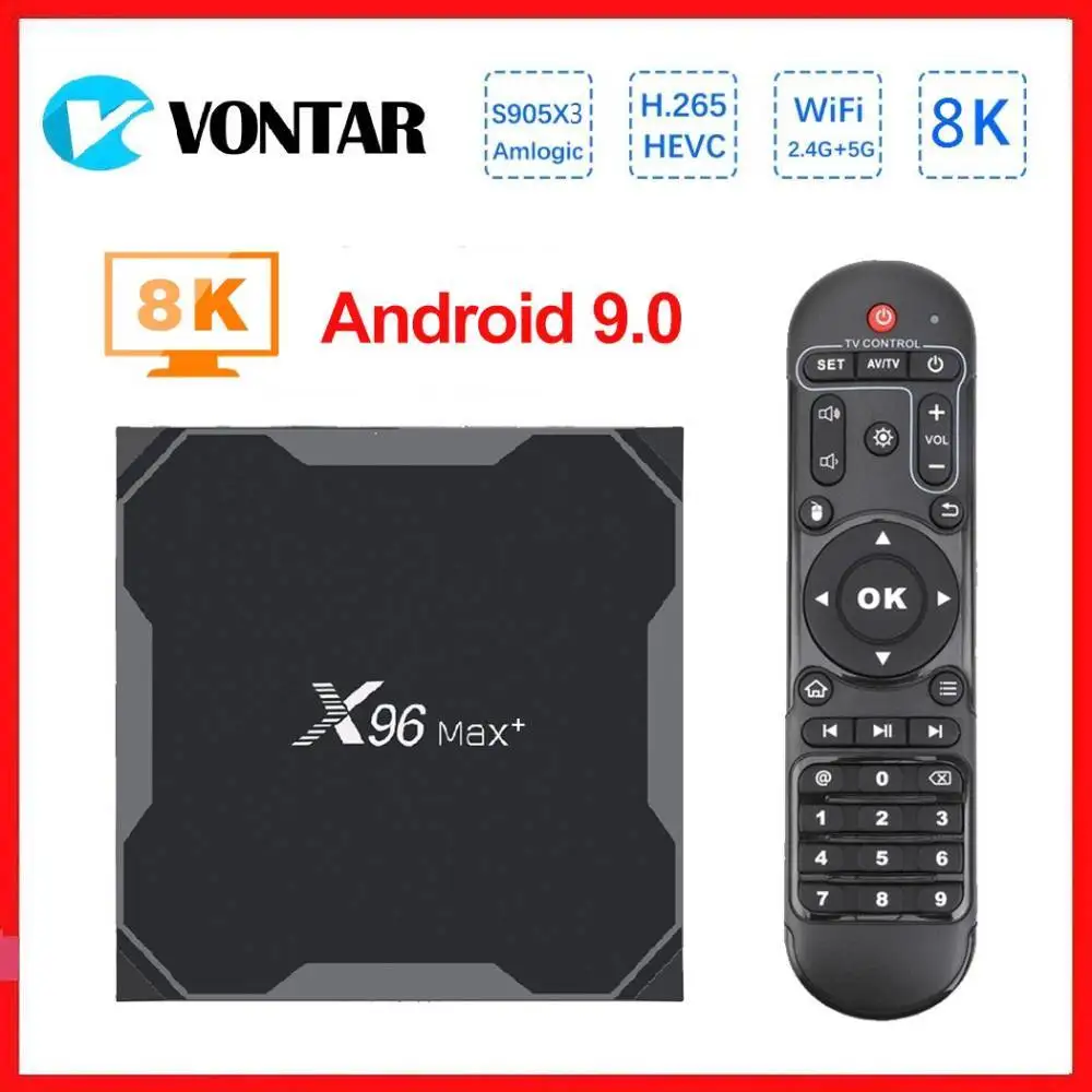 ТВ-приставка Vontar X96 Max с поддержкой Android 9 0 четырехъядерным процессором Amlogic S905x3 4