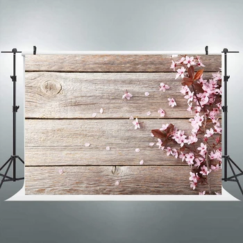 

Photography backdrops wood wall and branch flower background photo background baby shower party decor shoot vinyl studio props