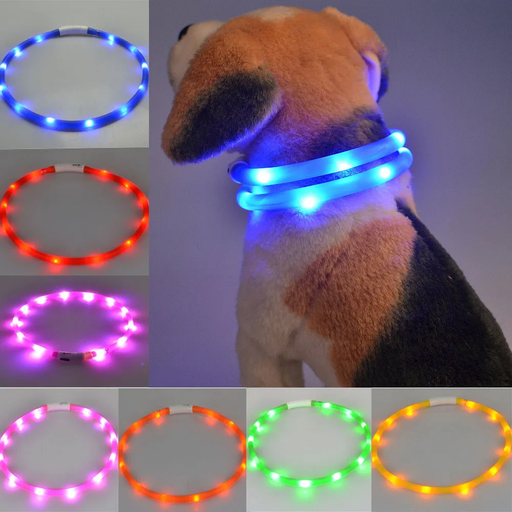Перезаряжаемый USB Водонепроницаемый светодиодный мигающий светильник безопасный ошейник для собак ошейник Высокое качество ошейники товары для собак@ 20
