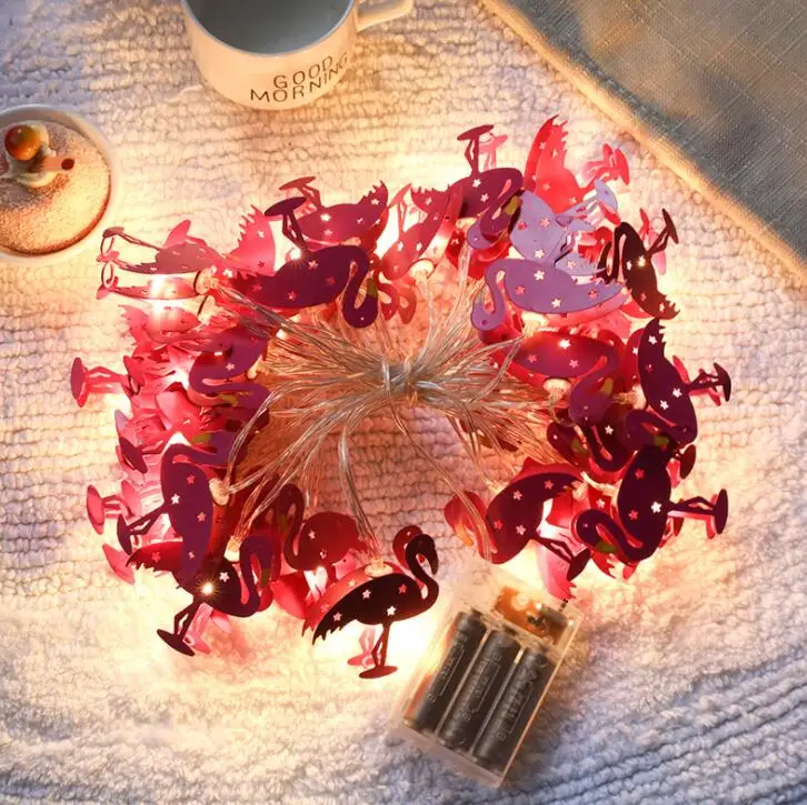

Pink led painted Flamingo lamp string small refreshing room decorative lights