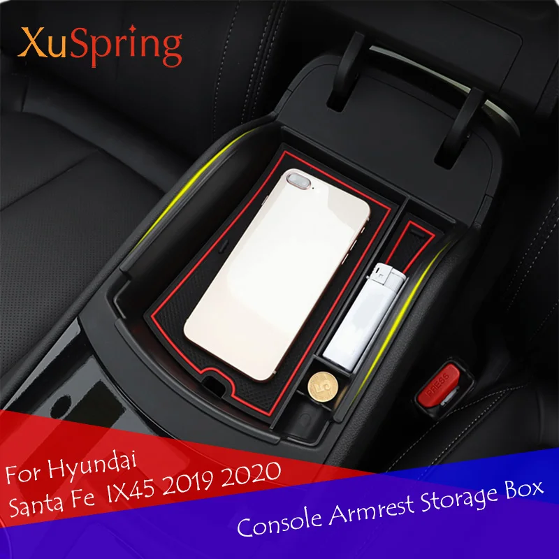 

Car Interior Decoration Console Armrest Storage Box Container Car Styling For Hyundai Santa Fe IX45 2019 2020