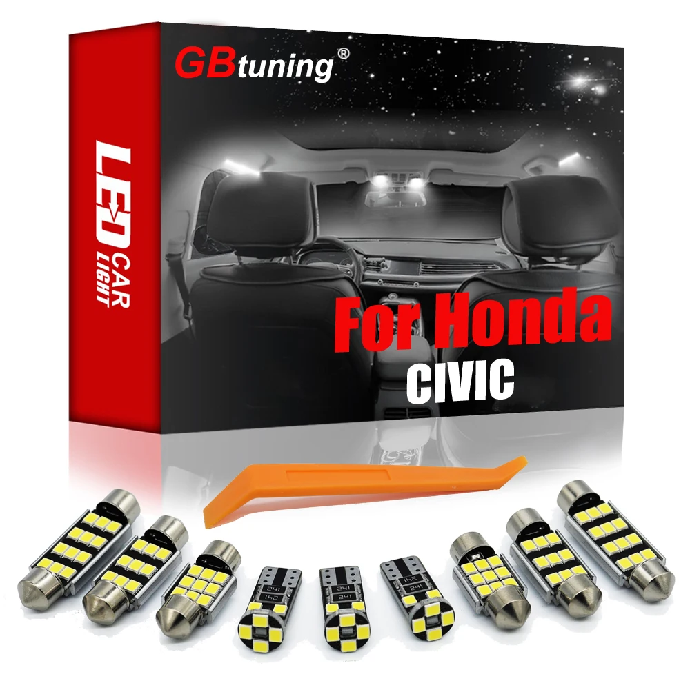 GBtuning Canbus светодиодный 5 шт. для Honda Civic 10th Gen 2016 2017 + Автомобильный потолочный купол