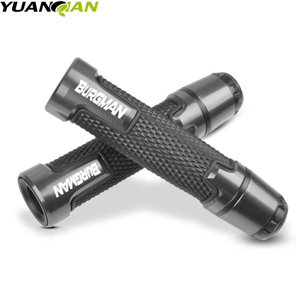 gray Для suzuki burgman 650 400 125 200 AN650 AN400 AN125 AN200 мотоциклетные штыри 7/" 22 мм CNC алюминиевый резиновый гелевый ручка - Цвет: gray