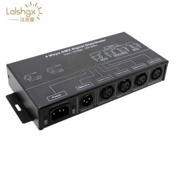 

AC100-240V input high voltage DMX amplifier/Splitter/DMX signal repeater/ 4CH XLR output ports DMX512 signal distributor DMX124