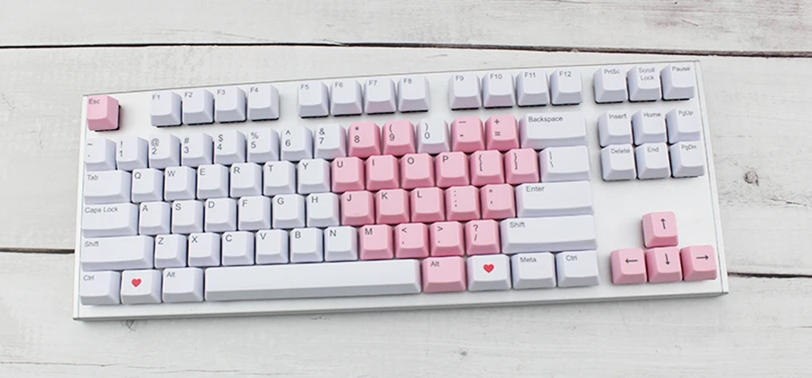Розовый белый цвет Keycap Pbt передний радий гравировка Oem колпачки для розовая механическая клавиатура совместима Cherry Mx Gh60 Xd84 87