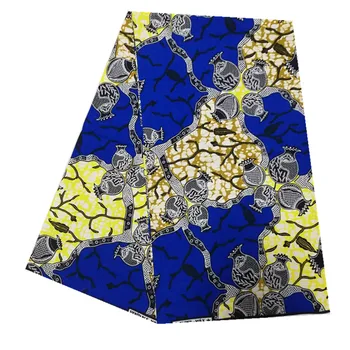 

Blue Flowers Guarunteed African Real Wax Print Fabric African Wax For Nigerian High Quality Original Print 100% Cotton N830-15