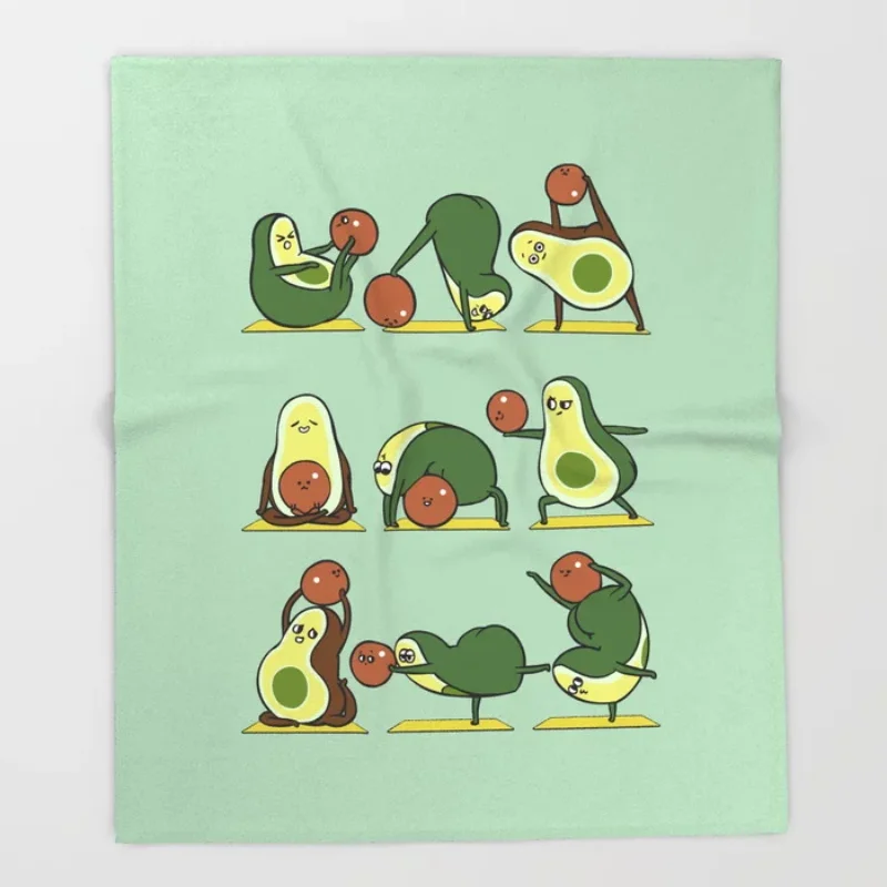 Avocado Yoga With The Seed Throw Blanket