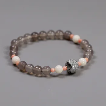 

Acecare Handmade beaded agate bracelet female stretch bracelet