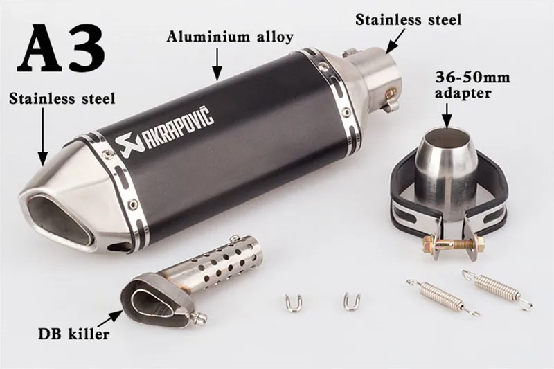 51 мм Универсальный мотоциклетный глушитель выхлопной трубы Akrapovic маленький гексагональный выхлопной дБ убийца для Z800 Mt07 NC700 R3 GW250 CBR300