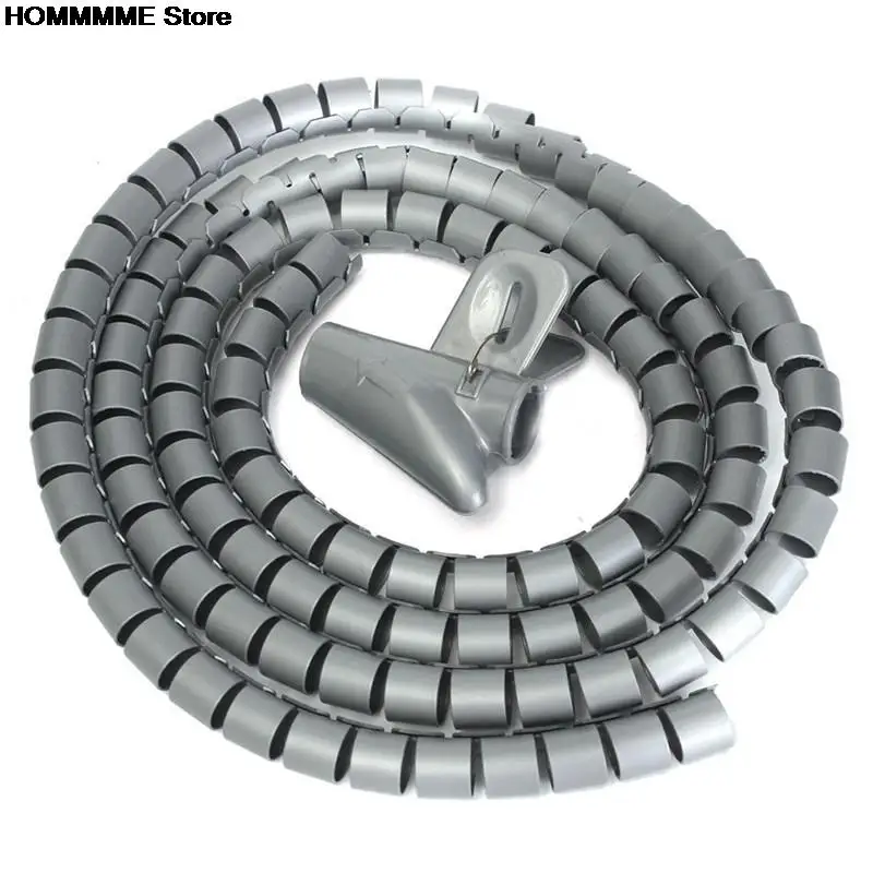 Description Picture 3 of item1M 8mm Cable Winder Protector PE Cord Cable Organizer Tools Computer Cord Protective Tube Clip Organizer Management Tools new