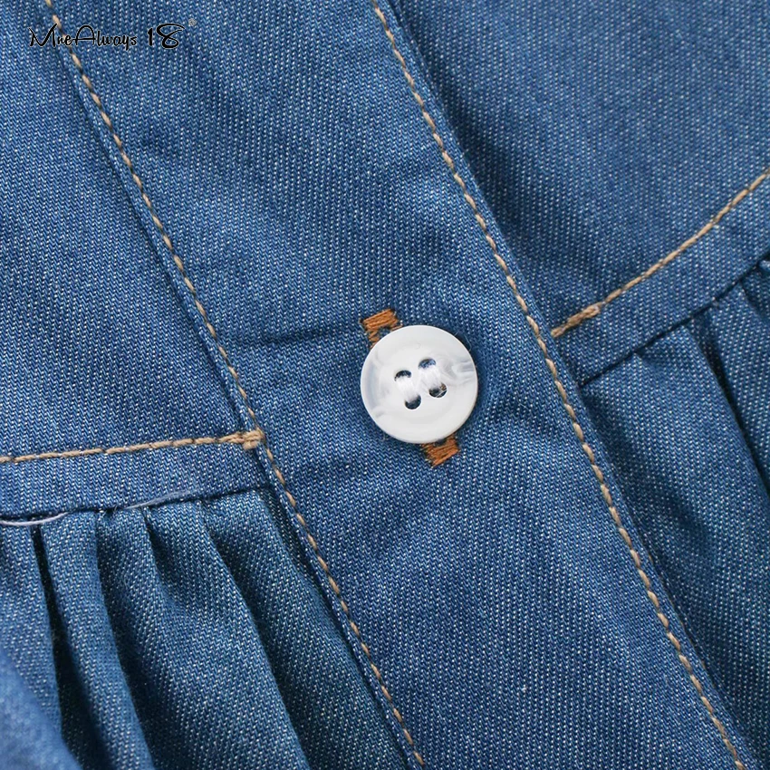 Mnealways18 Лоскутная джинсовая женская рубашка кружевная вышивка с длинным рукавом