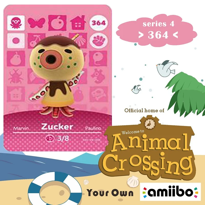 364 карточка Zucker Amiibo серия перекрещивания животных перекрещивание новые