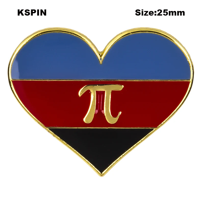 Полиамурный значок в форме сердца металлический декоративная брошь булавки для