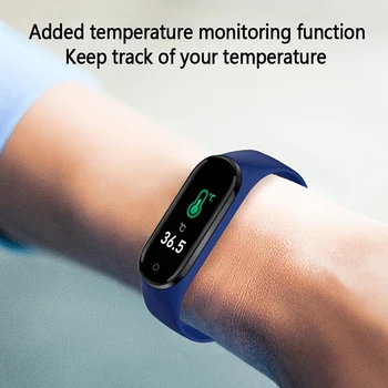 

Color Screen Smart Bracelet Temperature Measurement Blood Pressure Heart Rate Health Monitoring Sports Waterproof Smart M4 pro