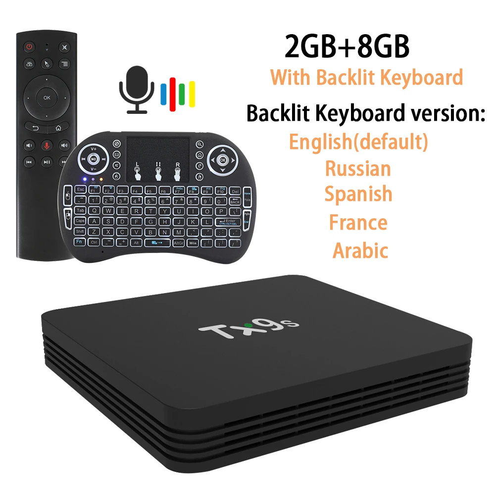 2G8G G20 voice ТВ-приставка Amlogic S912 Android 9,0 T X 9s 2,4G Wifi 3D 4K Netflix Youtube Google Box Play Store быстрая приставка - Цвет: 2G8G G20 voice