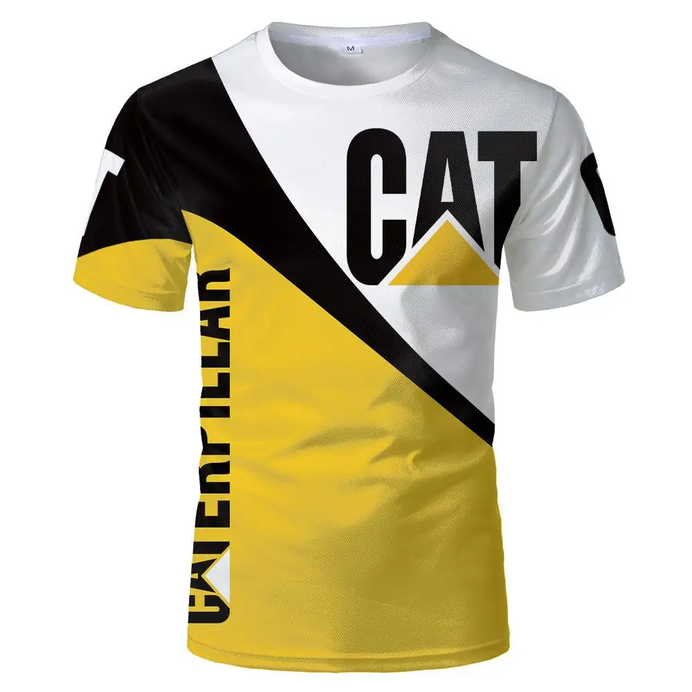 Футболка мужская с принтом кота и гусеницы интересная рубашка из полиэстера топ - Фото №1