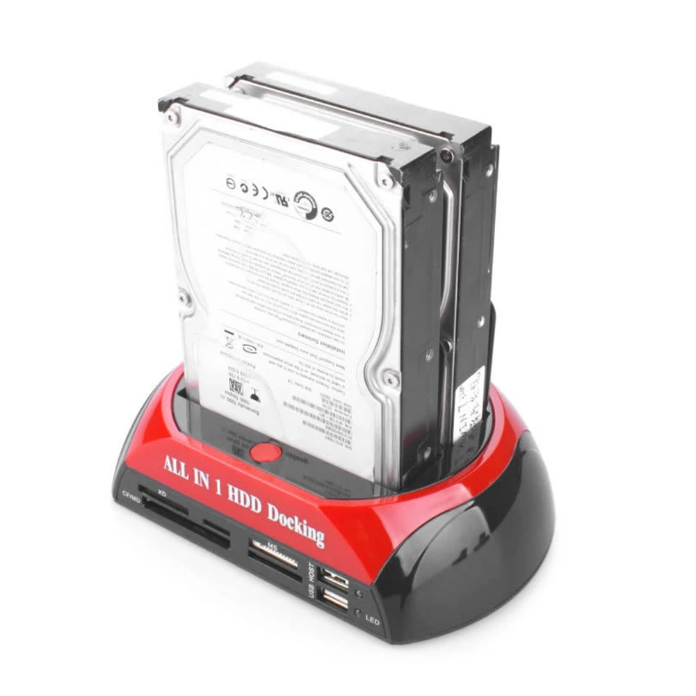 HDD estación de acoplamiento eSATA a USB 2,0/3,0 adaptador de 3,5 pulgadas disco duro de estación Dock SATA IDE Dual Bay duro carcasa|Estuches para discos duros| - AliExpress