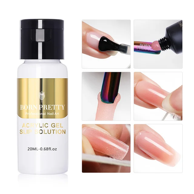 BORN PRETTY 30/20ml Glitter Acrylic Gel Finger Extension Silver Pink Extension Gel Soak Off Nail Art Gel Varnish 44497