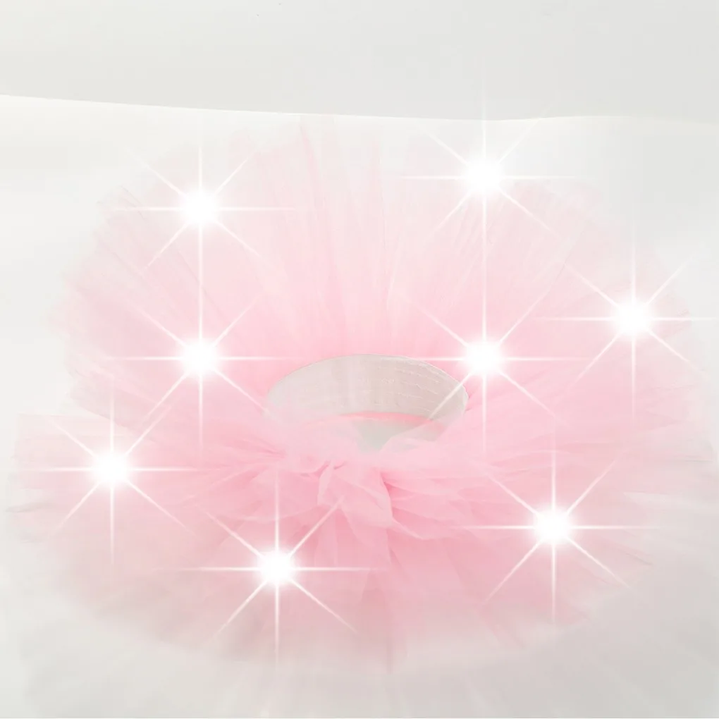 1PC Cartoon Cute LED Light Girl Kids Clothes Star Tutu Skirt Princess Christmas Party Tutus Tulle Novelty Stage Dance Skirt