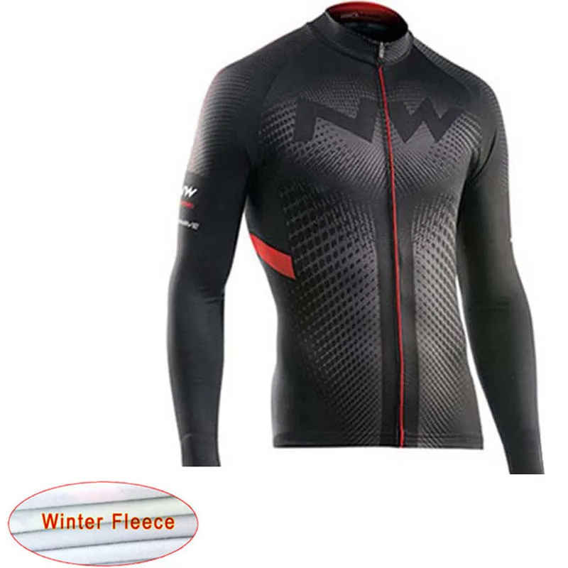 8 NW Cycling Jersey Winter Long sleeve Thermal Fleece Racing Bicycle Mountain MTB Pro team Cycling Clothing Ropa Ciclismo C29 - Color: 8