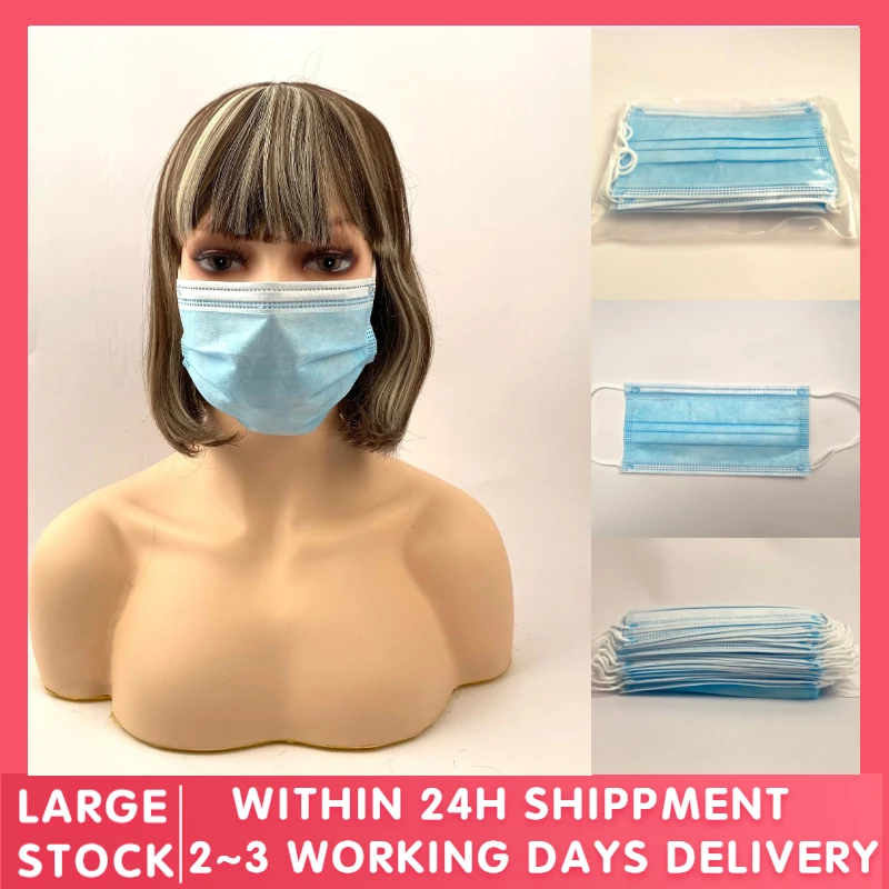 

Fast Delivery 3 Layer Breathable Disposable Earloop Face Mask Flu 99% Filtration Anti Dust Respirator Face Masks For Hair Salon
