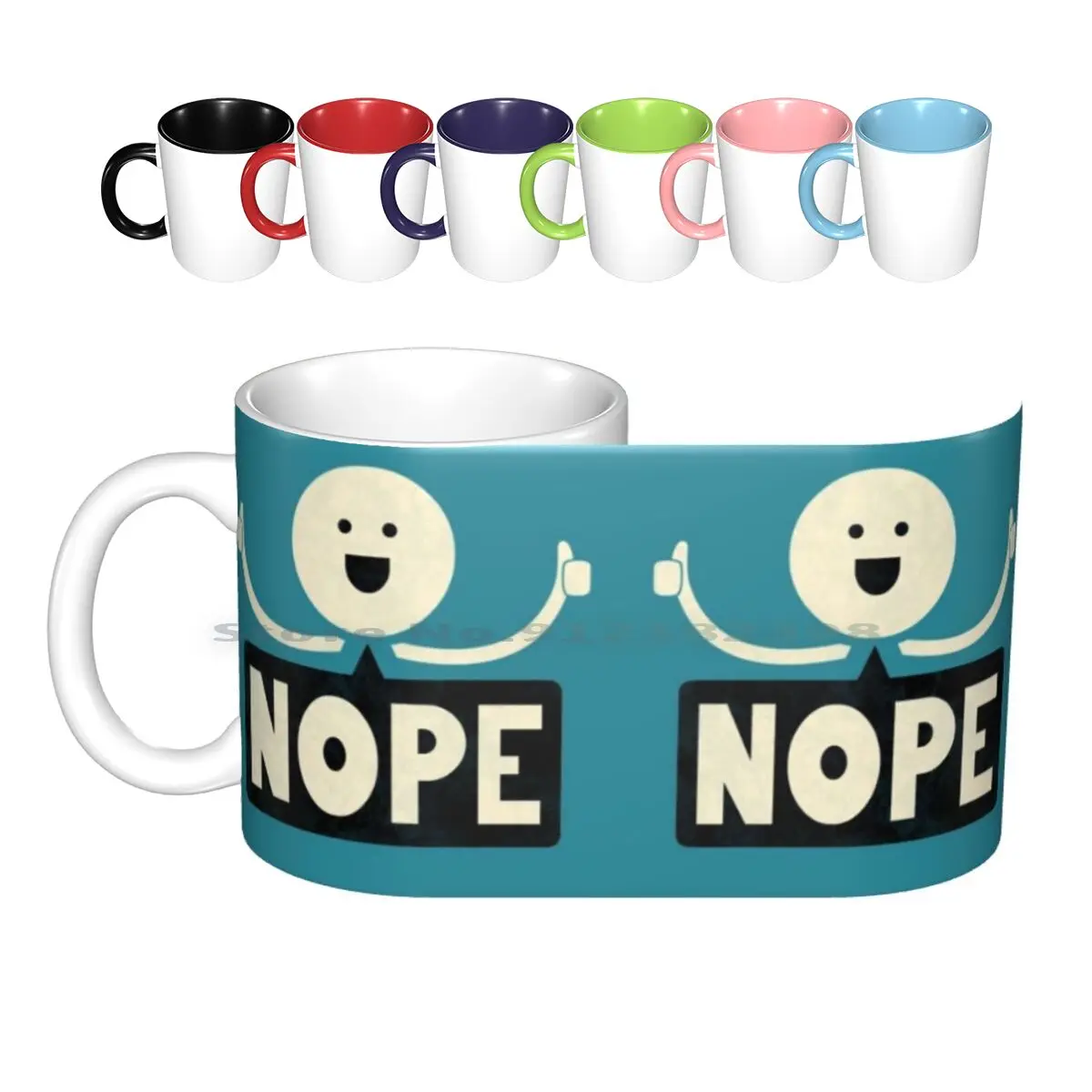

Керамические кружки Nope, кофейные чашки, Кружка для молока и чая, не забавная мотивация, пальцы вверх, нопа, Симпатичные простые минималистичные Тио зиринисы