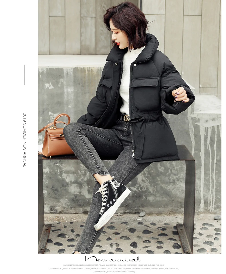 2026 New Winter Hooded Long Sleeve Solid Color Black Cotton-padded Warm Loose Big Size Jacket Women Parkas Fashion Outwear