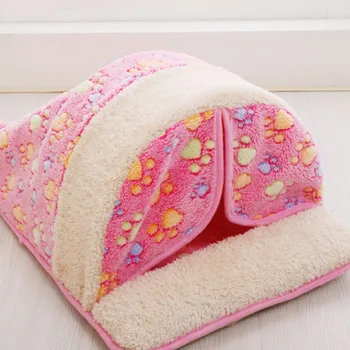 

Cartoon Kitten Cat Bed Pet Puppy Warm Cave Soft Dog House Sleeping Bag Pad