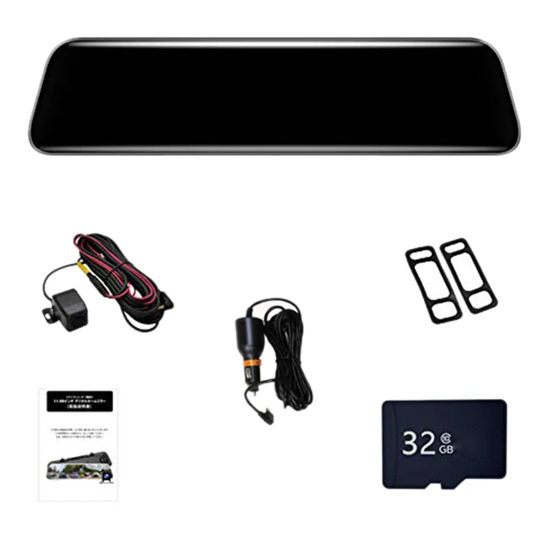  IPS 12 Inch Dash Cam Rear View Mirror Dashcam with FHD 2K+1080P Dual Lens Contact Screen Mirror Das