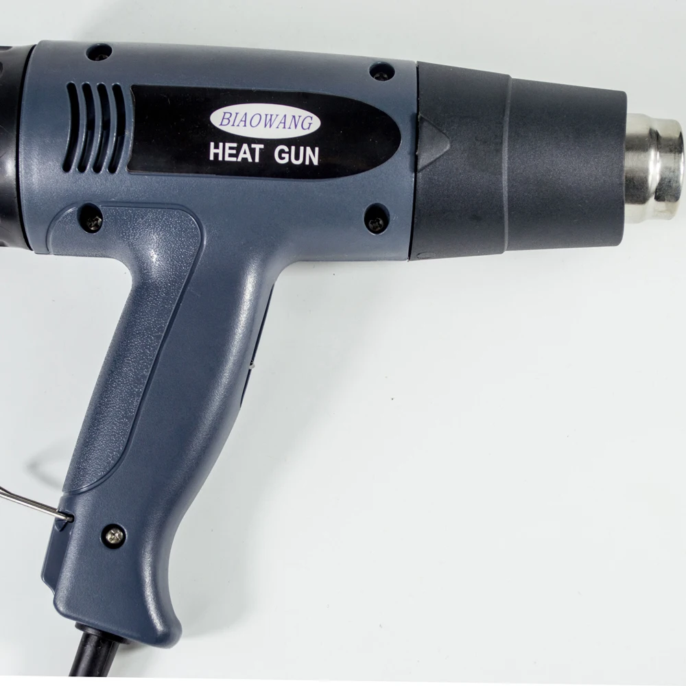 Горячий нагревательный пистолет для обертывания 1800 Вт фен для термоусадочного электроинструмента с регулируемой температурой, включая 4 насадки