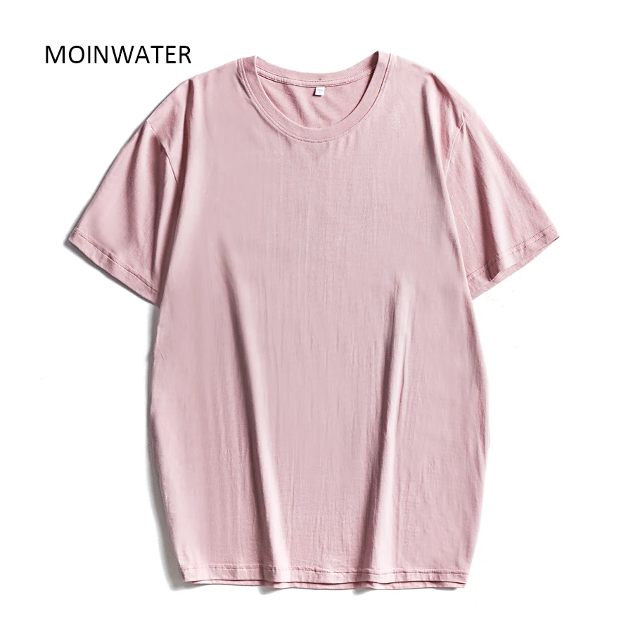 Streetwear Tops Tees T-Shirts Base MOINWATER Women 100%Cotton Colors Solid MT20075 Female