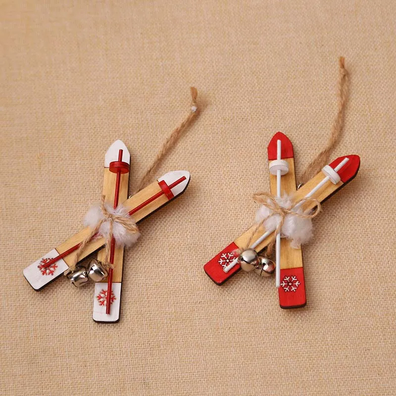 Деревянные сани подвесная Елочная игрушка украшения для дома деревянные лыжные леггинсы с изображением елок украшения Рождественский подарок Navidad год
