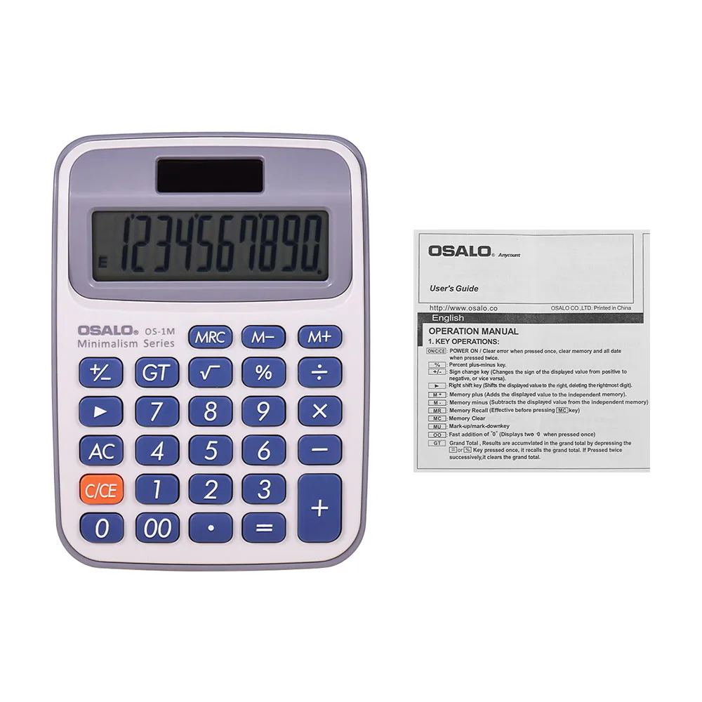 OSALO портативный небольшой настольный электронный калькулятор счетчик с 10 цифрами большой ЖК-дисплей двойной мощности солнечной и батареи ed