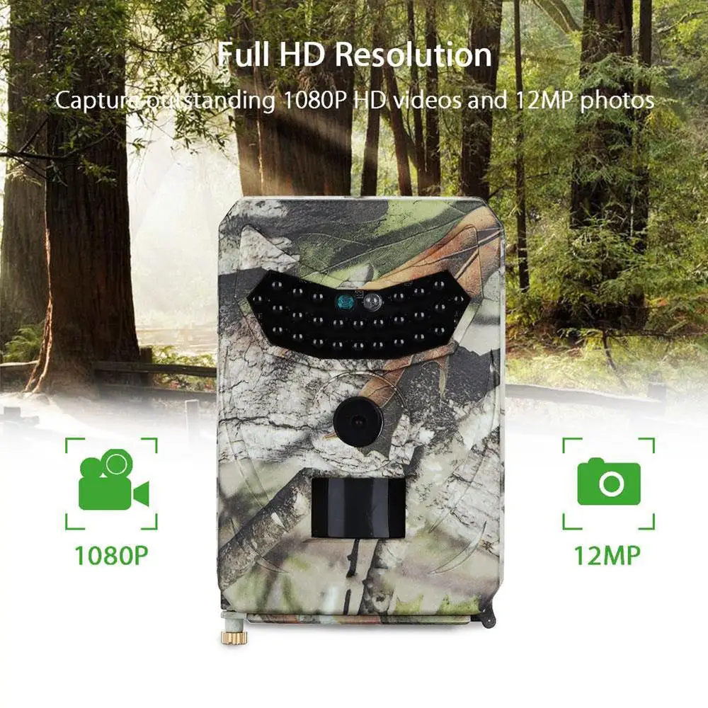 Trail camera ИК-камера для охоты, фотосъемка животных 3.0MP 1080p HD камера для охоты, кемпинга, видео рекордер, ночное видение