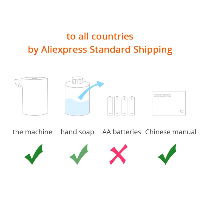Сенсорная мыльница Xiaomi Mijia Automatic Foam Soap Dispenser(белый - Цвет: no soap NOR battery