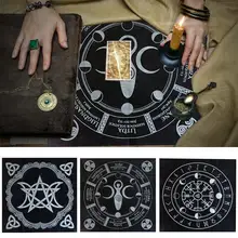 

High Quality 49x49cm Tarot Tablecloth Divination Tablecloth Triple Moon Pentagram Pagan Altar Tarot Cloth Flannel