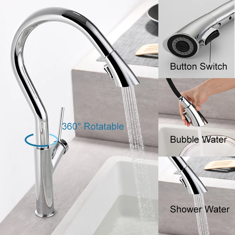 Kitchen Sink Mixer Deck Mount Flexible Rotation Taps Single Level Faucet Chrome Kitchen Sink Mixer Deck Mount Flexible Rotation Taps Single Level Faucet Chrome