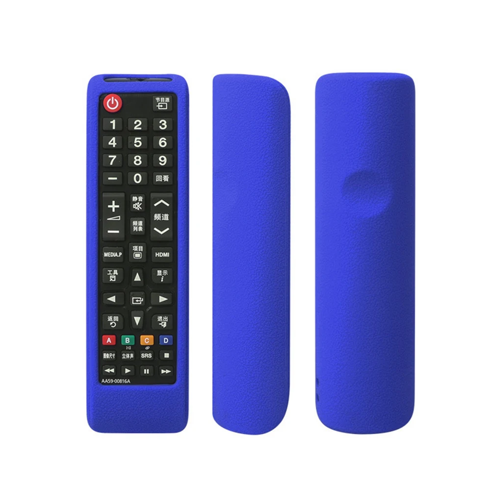Домашний дистанционный чехол для пульта защитный противоударный чехол tv мягкий твердый Съемный прочный силиконовый Пылезащитный протектор для samsung - Цвет: Синий