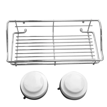 

Wall Mounted Bathroom Shelf Waterproof Kitchen With Suction Cup Iron Home Hotel For Shampoo Organizer Draining Shower Rack