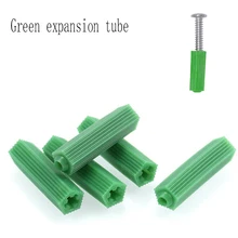 100/200PCS 6*25MM Green Masonry Screw Fixing Wall  Expansion Tube Drywall Plastic  Wall Plug Masonry Drill Dry