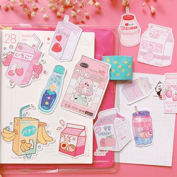 

12Pcs/Pack Cartoon Japanese Peach Drink Sticker DIY Craft Scrapbooking Album Journal Happy Planner Decorative Stickers