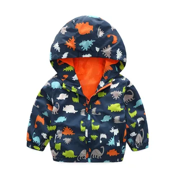 

Bear Leader Kids Boys Jackets 2020 New Fashion Boy Autumn Outerwear Cartoon Dinosaur Print Coats Hoodied Outfits Casual Clothing
