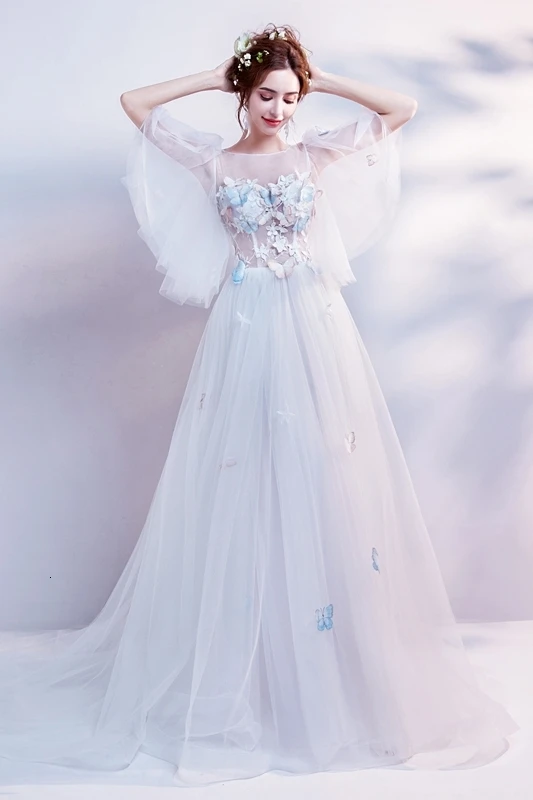 

J freeship white fairy butterfly ball gown long dress vintage medieval dress Renaissance princess Victoria dress