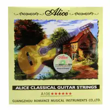 Nuevas cuerdas de guitarra clásica Alice A106 cuerdas de nailon transparente