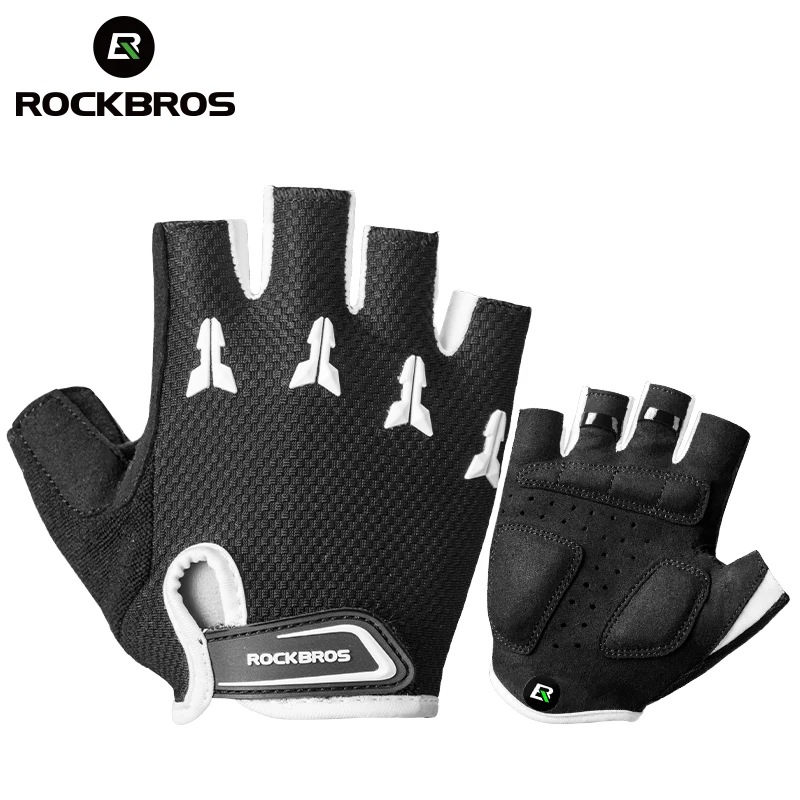 ROCKBROS Cycling Gloves For Children Summer Balance Bike Roller Skating Scooter Breathable SBR Shockproof Half Gloves Bike Equip