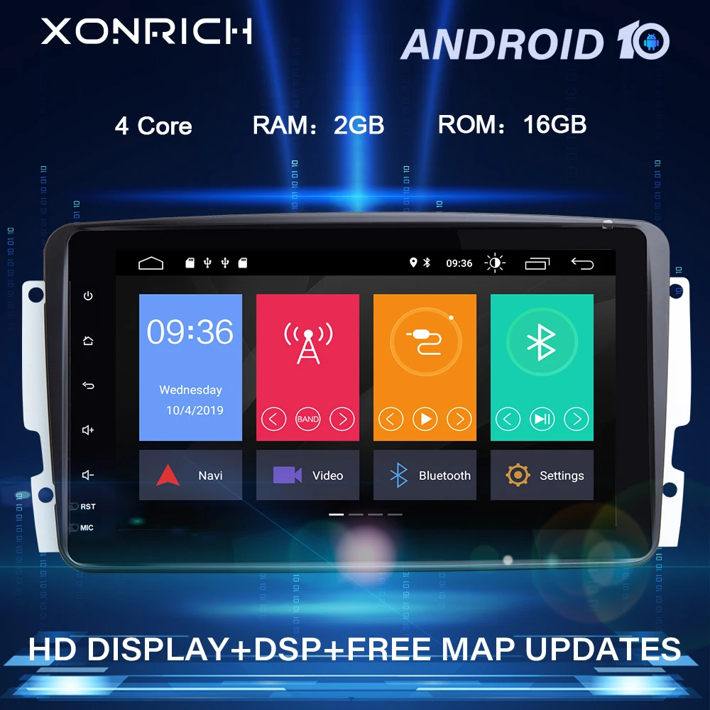 1din Android 10 автомобильный радиоплеер для Mercedes Benz CLK W209 W463 W208 мультимедийный