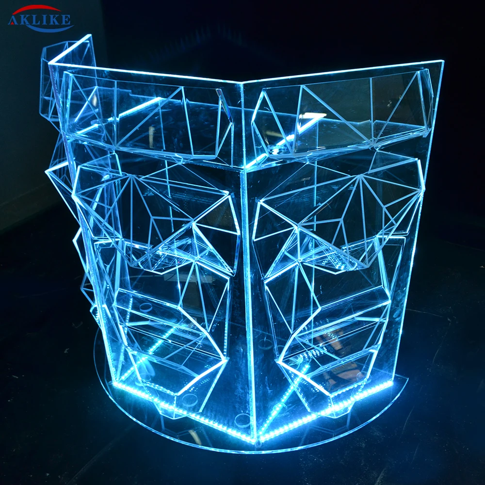 2024 Acrylic Bar Table The Discs Dj mixer LED Light Pioneer AKLIKE Controller Dj Stand Console Table Colorful Lighting Counter
