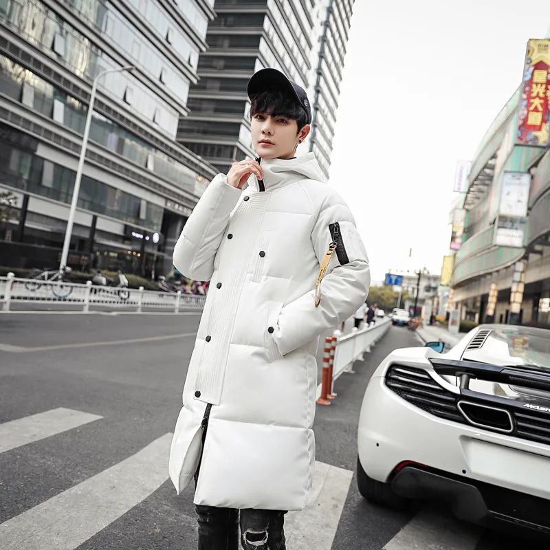

Fashion Winter Jacket Men Long Thick Warm Parka Coats Mens High Quality Hooded Jacket Black Grey 3XL High Quality Brand Clothing